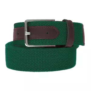 Ceinture élastique tressée vert bouteille