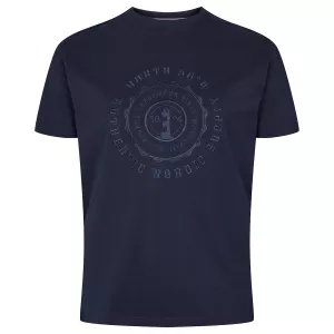 North 56°4 T-shirt manche courte bleu marine 3XL à 10XL - Authentic Nordic Suppl