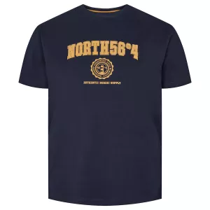 T-shirt North 56 4 bleu marine imprimé Authentic Nordic