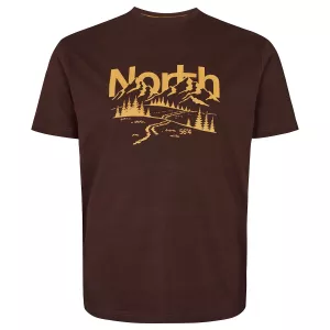 T-shirt North 56°4 Brun Foncé motif montagne