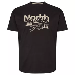T-shirt North 56°4 noir motif montagne