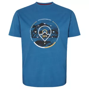 T-shirt bleu Monaco imprimé Ultimate-6XL