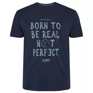 T-shirt 56Denim imprimé Not Perfect Mélange de bleu-3XL