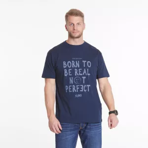 T-shirt 56Denim imprimé Not Perfect Mélange de bleu-3XL