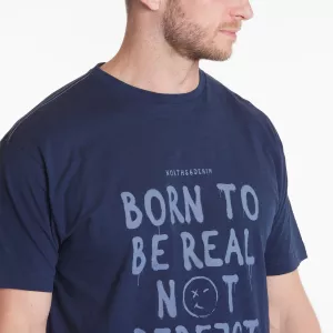 T-shirt 56Denim imprimé Not Perfect Mélange de bleu-3XL