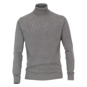 Pull Col roulé manche longue gris clair de 3XL à 6XL