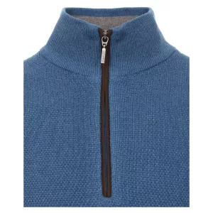 Pull Col zippé manche longue bleu admiral de 3XL à 6XL-3XL