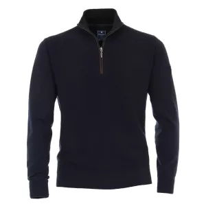 Pull Col zippé manche longue bleu nuit de 3XL à 6XL