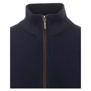 Pull Col zippé manche longue bleu nuit de 3XL à 6XL-5XL