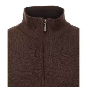 Pull Col zippé manche longue Brun Foncé de 3XL à 6XL-6XL