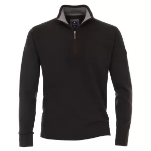 Pull Col zippé manche longue gris anthracite de 3XL à 6XL-5XL