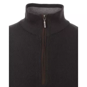 Pull Col zippé manche longue gris anthracite de 3XL à 6XL-6XL