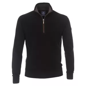 Pull Col zippé manche longue noir de 3XL à 6XL-3XL