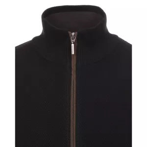 Pull Col zippé manche longue noir de 3XL à 6XL-6XL