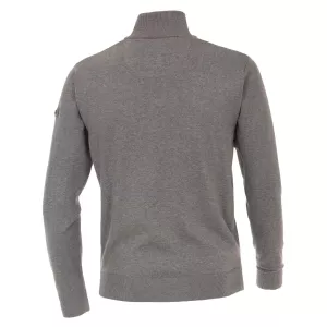 Pull Col zippé manche longue gris clair de 3XL à 6XL-4XL