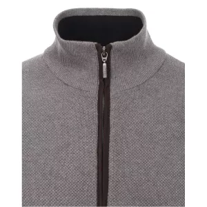Pull Col zippé manche longue gris clair de 3XL à 6XL-3XL