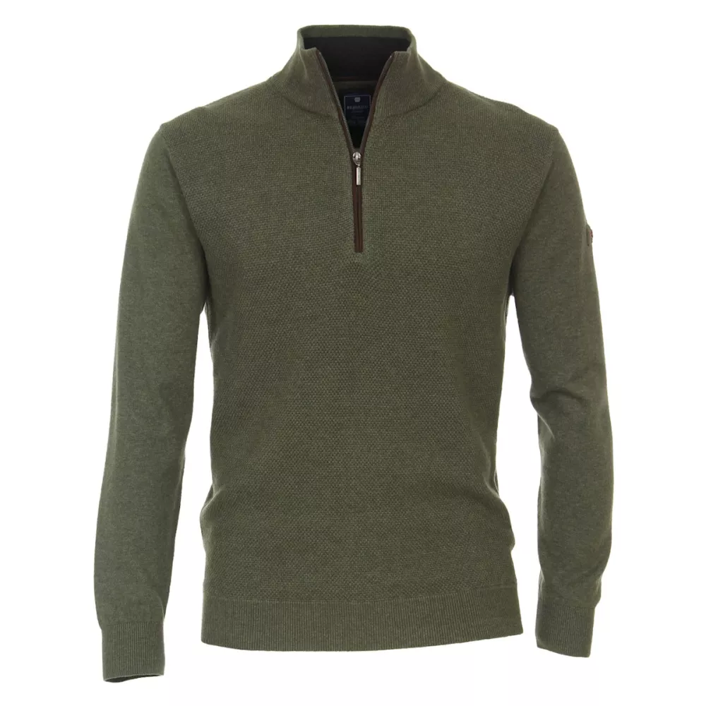 Pull Col zippé manche longue vert foncé de 3XL à 6XL-3XL