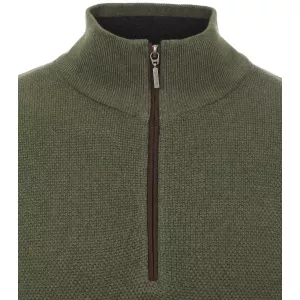 Pull Col zippé manche longue vert foncé de 3XL à 6XL-3XL