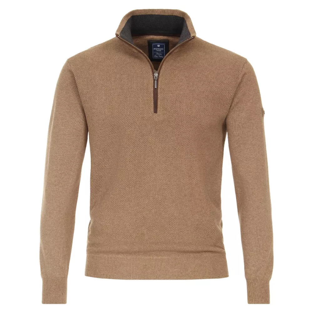 Pull Col zippé manche longue Camel de 3XL à 6XL-4XL
