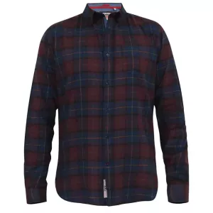 Chemise carreaux marine bordeaux manche longue flanelle de 3XL à 7XL - THORNWOOD