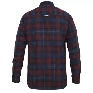Chemise carreaux marine bordeaux manche longue flanelle de 3XL à 7XL - THORNWOOD-6XL