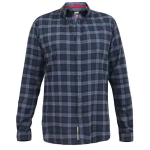 Chemise carreaux bleu marine manche longue flanelle de 3XL à 8XL - LUTON