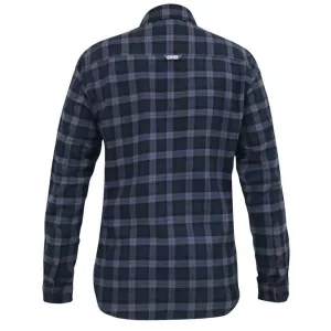 Chemise à carreaux bleu marine en flanelle-6XL