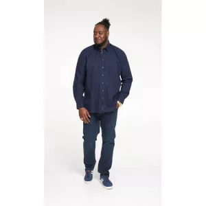Chemise marine petit motif manche longue de 3XL à 8XL - EPPING-4XL