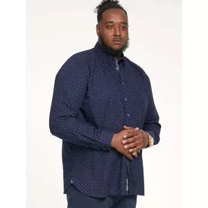 Chemise marine petit motif manche longue de 3XL à 8XL - EPPING-4XL