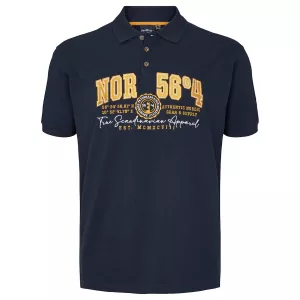 Polo sport North 56°4 brodé bleu marine-4XL