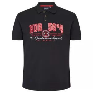 Polo sport North 56°4 brodé noir