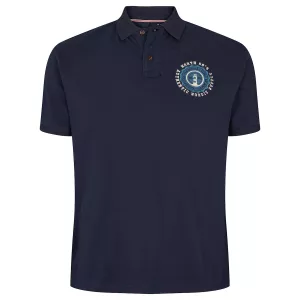 Polo brodé bleu marine style nordique