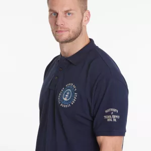 Polo brodé bleu marine style nordique-4XL