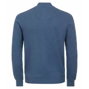 Pull Col Collège cardigan zippé bleu admiral-5XL