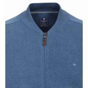 Pull Col Collège cardigan zippé bleu admiral-6XL
