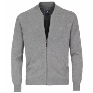 Pull Col Collège cardigan zippé gris clair de 2XL à 6XL