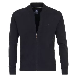 Pull Col Collège cardigan zippé bleu nuit