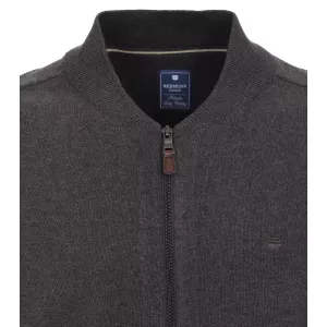 Pull Col Collège cardigan zippé gris foncé de 2XL à 6XL