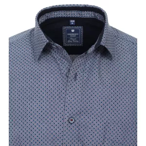 Chemise manche longue Bleu motif blanc et rouge de 2XL à 6XL-5XL