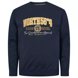 Sweat col rond North 56°4 brodé bleu marine-7XL
