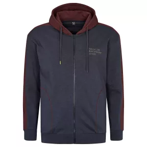 Sweat cardigan  bleu marine et bordeaux à capuche 3XL à 8XL - League-6XL