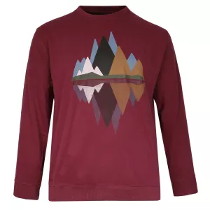 Sweat motif montagne colorée prune