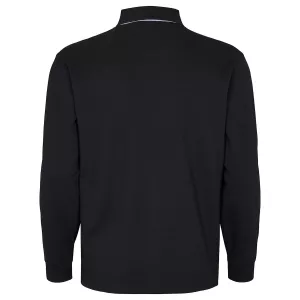 Polo piqué manches longues noir-3XL