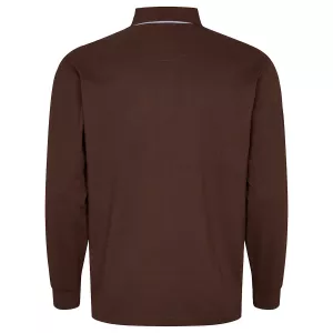 Polo North 56°4 manche longue brun foncé de 3XL à 8XL-5XL