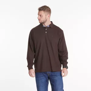 Polo North 56°4 manche longue brun foncé de 3XL à 8XL-6XL