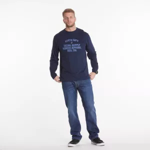 North 56°4 T-shirt manche longue bleu marine 3XL à 8XL - Techn Supply-3XL