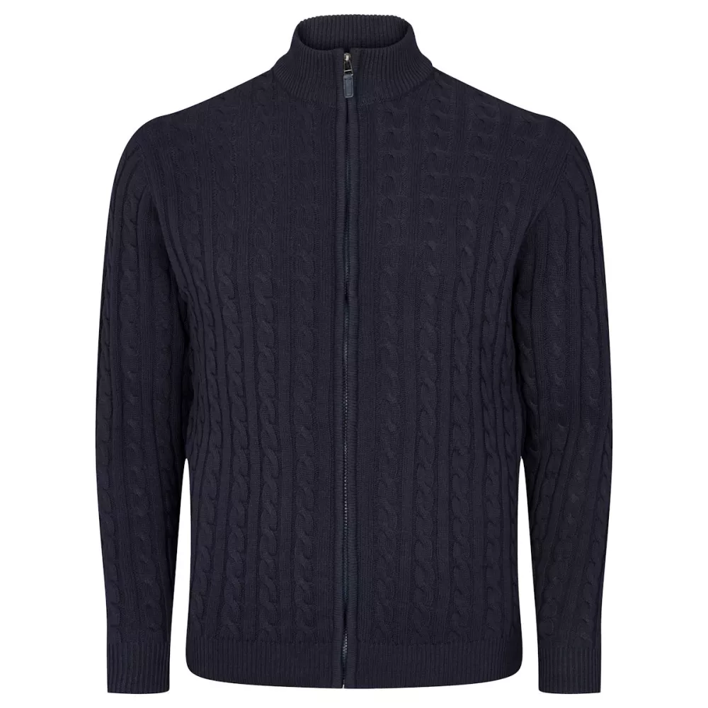 North 56.4 Pull zippé cardigan bleu marine de 3XL à 8XL-3XL