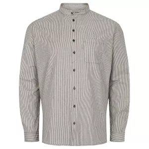 Chemise manche longue Mao lignée bleu gris et blanc-5XL