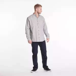 Chemise manche longue Mao lignée bleu gris et blanc de 3XL à 8XL-5XL