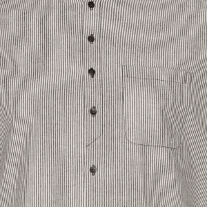 Chemise manche longue Mao lignée bleu gris et blanc de 3XL à 8XL-7XL